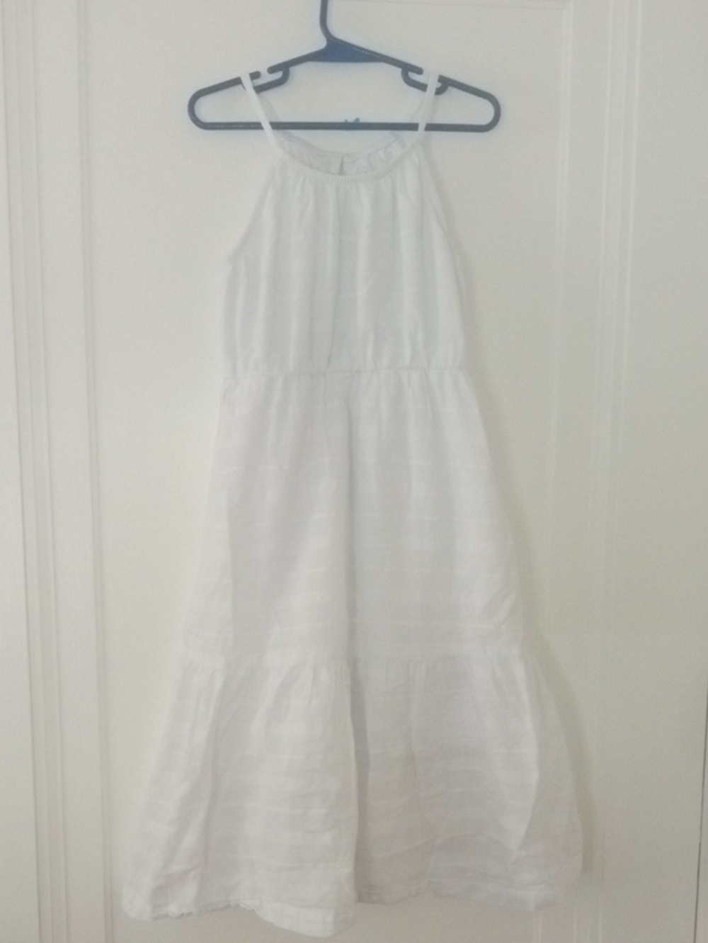 girl 6 white spaghetti strap dress
